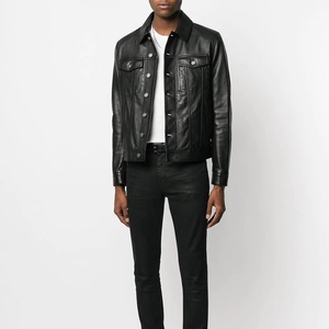 Chaqueta de Cuero Personalizada de Alta Calidad para Hombre con Cuello Alto y Logotipo Frontal, Diseño Moderno para Invierno, Directo desde Pakistán - Product Image 2