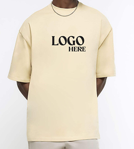 T-shirt en coton de qualité supérieure 2026 pour homme, personnalisable avec logo, impression sur mesure, t-shirts unis surdimensionnés - Product Image 2