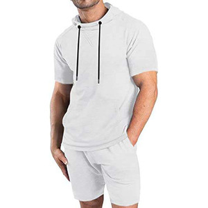 Top Quality <b>Men</b> Hoodies <b>Short</b> Set Custom Woven Label <b>Men</b> Set Custom logo <b>Men</b> Slim Hoodie and <b>Shorts</b> Set - Product Image 2