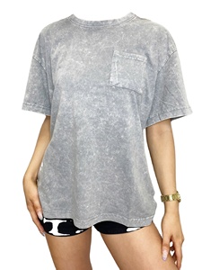 Haute Qualité Surdimensionné Lavé À L'acide T-Shirt Respirant Coton Hip Hop Vintage Pierre Plus La Taille En Gros Personnalisable - Product Image 3