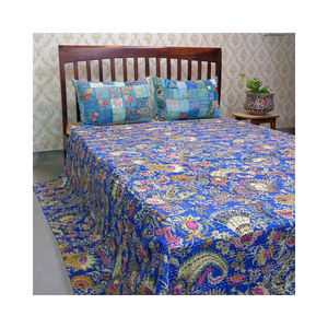 เอาท์เล็ตผ้าฝ้ายถักมือขนาดควีนไซส์ผ้าคอตตอนพิมพ์ลายแบบอินเดียสินค้าใหม่ - Product Image 5