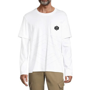 2025เสื้อยืดสองชั้นสำหรับผู้ชายผ้าคอตตอนโพลีเอสเตอร์ - Product Image 6