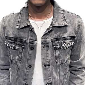 Adjustable Price Green Distressed <b>Men</b> Leather <b>Denim</b> <b>Jackets</b> Professional Manufacture Best Quality <b>Men's</b> <b>Jackets</b> - Product Image 5