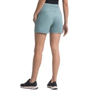 Pantalones cortos de entrenamiento de sudor informales personalizados de cintura alta para mujer, pantalones cortos ajustados de algodón y poliéster de nailon de Color sólido para mujer - Product Image 4
