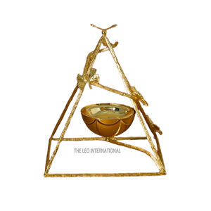Quemador de incienso de Metal de calidad de lujo y servidor de vajilla de Color dorado para quemador de incienso decorativo para el hogar con soporte - Product Image 1