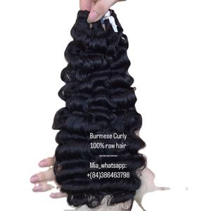 Meilleure qualité paquets de cheveux bouclés birmans trame cheveux 100% cheveux bruts non traités pour fille du Vietnam - Product Image 1