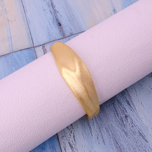 Diseño martillado Simple abierto Ajustable chapado en oro Material de latón Lingote irregular Brazalete geométrico El Joyero BA-374 Unisex 3 - Product Image 3