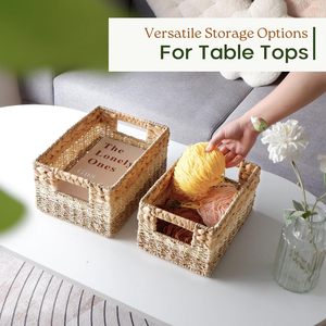 Panier tissé composé de 3 matériaux naturels, panier de rangement polyvalent accessoire d'organisation de la maison vente en gros très esthétique - Product Image 4