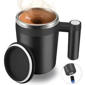 Caneca de agitação automática recarregável portátil café elétrica agitação aço inoxidável rotativa magnética ferramentas para beber em casa