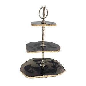 Support à gâteau de la plus haute qualité pour servir des outils en résine et en métal Plaque ronde avec support à gâteau en résine époxy Gâteau et pâtisseries modernes Stan - Product Image 1