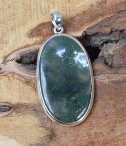 Forme ovale Mousse Agate Pendentif Bijoux 925 Sterling Silver Gemstone Pendentif Élégant Pendentif À La Main Bijoux Cadeau Pour Anniversaire - Product Image 3