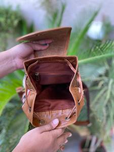 Nuevo estilo bohemio occidental Vintage hecho a mano Jacquard cuero cordón mochilas mano Stitch Klim cuero genuino estilo indio bolsas - Product Image 5