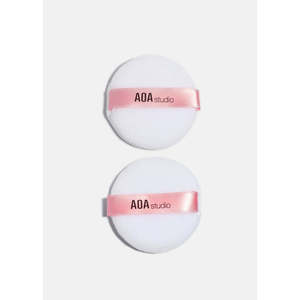 AOA Lot de 2 Houppettes à poudre en coton pour le corps et le maquillage, avec applicateur pour les yeux en latex et matériau cellulaire rubis, emballage en boîte et motif d'étiquetage - Product Image 1