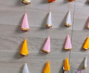 Fondo de borla de cono hecho a mano colorido de 6 pies para decoración de bodas y eventos | Indian Haldi Mehndi Photo Booth Decor - Product Image 5