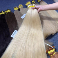 Premium 60cm # Extensions de cheveux humains vierges vietnamiens, 60 couleurs, 100g, couleur blond chaud teint, qualité super double, lisses, en vrac