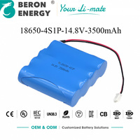 Paquete de Baterías de Litio 18650 de 14.8V 3500mAh 4S1P Recargable para Herramientas Eléctricas Portátiles, Dispositivos Médicos y Robótica, Alta Potencia