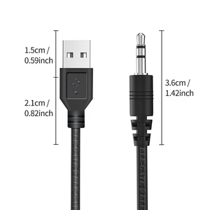 Cable Mini USB (V3) a USB y Jack de 3.5mm, Par Trenzado, 1.5m de Largo, con Cubierta de PVC y Blindaje Trenzado para Uso con Teléfonos Móviles - Product Image 2