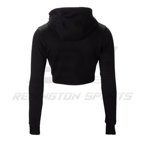 Uso al aire libre Mejor venta crop top sudaderas con capucha Ropa de moda Color sólido Mujeres crop top sudaderas con capucha Tallas grandes Algodón/Fibra de Bambú - Product Image 2