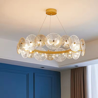 Lustre moderne en métal et verre cristal pour le salon en gros Lampes suspendues Lustre en aluminium de haute qualité