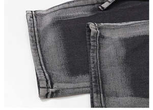 Venta al por mayor Top Loose Fit Straight Leg Denim Jeans Baggy Wide Leg Plain Pants Jeans para hombres - Product Image 6