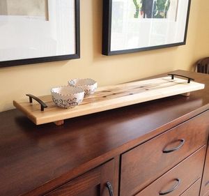 ANOTHER FARMOUSE bandeja redonda de madera de acacia para servir para cocina, hogar o Hotel, vajilla de estilo clásico para fiesta o ser de comida - Product Image 1