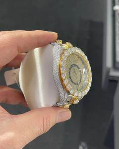 Direct Factory Supply Customized Fully Gold Moissanite Diamond <b>Watch</b> with Custom Dial for Men Available at Affordable Price - Product Image 2
