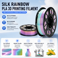 Filamen PLA Pelangi Sutra 1.75mm 1KG Gradasi Warna Permen, Bahan Cetak 3D untuk Printer 3D FDM Bambu Lab A1 P1S X1C