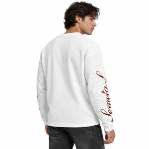Custom Mens Waffle Thermal <b>Long</b> <b>Sleeve</b> Shirt <b>White</b> Graphic Print Rhinestone Streetwear Tops Wholesale Clothing Manufacturer Bulk - Product Image 6