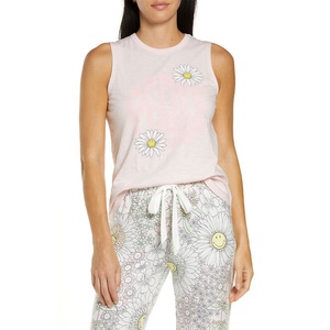 Quick Dry Plus Size Women's Sublimation Flower Print Gym <b>Running</b> Tanktop Recyclable O-neck <b>Vest</b> Front Logo Breathable Design - Product Image 1