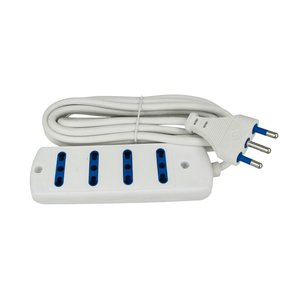 Ciabatta a 4 vie con cavo da 3 metri, forniture elettriche bianche/ciabatte e prolunghe - Product Image 1