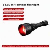 Lampe torche LED rechargeable 3-en-1 OCSHARK H28 RGB 10W, charge USB, lampe tactique, corps en aluminium, pour la chasse et les activités de plein air
