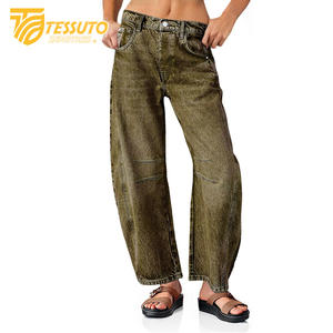 Pantalones cargo de cintura alta para mujer Vaqueros de cintura alta elegantes - Product Image 5