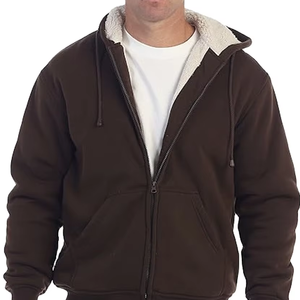 BANGLADESH NEW ARRIVAL MEN'S SOFT HEAVYWEIGHT SHERPA LINED FLEECE HOODIE JACKET DIRECT FACTORY WINTER THERMAL <b>SWEATSHIRT</b> - Product Image 1