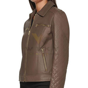 Blouson en cuir pour femme, faible MOQ, nouvelle arrivée, blouson en cuir pour femme, léger, blouson en cuir pour femme - Product Image 3