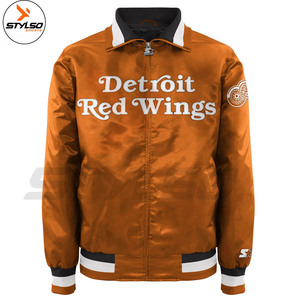 High Quality Custom Men's Satin Bomber Jacket Wholesale Fashion Design for Winter Season Manufactured in Pakistan - Product Image 3