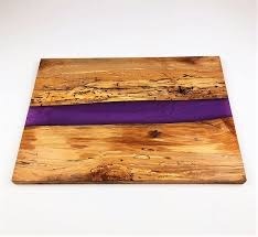 Planche à découper en bois de rivière en résine bleue importée d'Inde la mieux classée Design & Export par Aaliyan impex - Product Image 4
