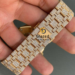 Completamente helado con corte brillante redondo VVs Clarity Sparkling Diamond Hip Hop Lab Grown Watch para hombres - Product Image 4