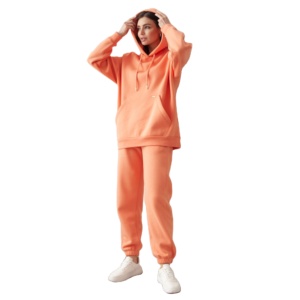 Premium Quality Plus Size Women Hooded Anti-Bacterial Tracksuits Autumn Custom Screen Print 2 Piece <b>Hoodie</b> Pant Set Casual - Product Image 1