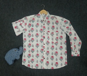 เสื้อเชิ้ตผ้าคอตตอน100% ลายดอกสำหรับผู้ชายเสื้อเชิ้ตสั่งพิมพ์ลายดอกสำหรับใส่ได้ตามต้องการ - Product Image 5
