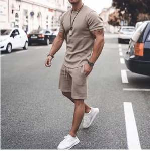 Nuevos conjuntos de pantalones cortos para hombre, camiseta de manga corta, pantalones cortos, conjuntos de chándal masculino sólido, ropa para hombre, conjuntos de 2 piezas - Product Image 3
