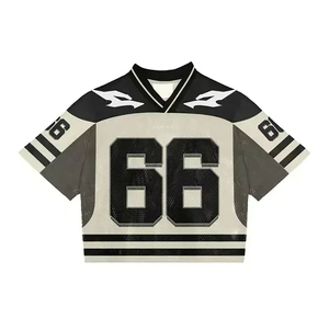 Uniformes de Rugby con logotipo personalizado de alta calidad, camiseta de fútbol americano de poliéster de secado rápido con mangas cortas, ropa deportiva OEM - Product Image 1