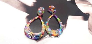 Colorful Geometric Shapes <b>Resin</b> Drop <b>Earrings</b> Durable Artisan-Made Sophisticated <b>Resin</b> <b>Earrings</b> - Product Image 5