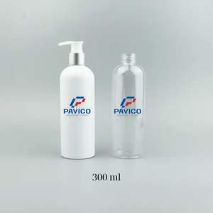 Envases de Plástico PET de 300 ml para Cuidado Cosmético Pavico, Botellas Cilíndricas para Champú y Loción con Logotipo Personalizable, Bomba de 24 mm, Calidad PC - Product Image 4