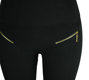 New Design Pure Color Yoga Leggings High <b>Waist</b> Slimming Leggings for Women <b>Top</b> Quality Elastic <b>Waist</b> Leggings With Zip, Buttons - Product Image 6