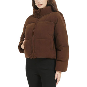 Veste bouffante tricotée en polyester 100% pour femmes de qualité supérieure conception de Logo d'hiver de luxe veste à capuche zippée respirante de haute qualité - Product Image 2