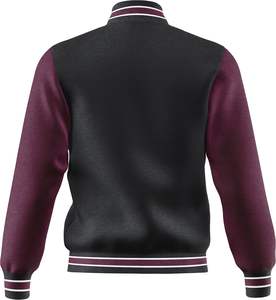 Chaqueta Universitaria Informal de Corte Regular para Hombre, Estilo Vintage, Chaqueta Bomber de Lona con Letras Bordadas, Forro Polar Sólido para Invierno - Product Image 2