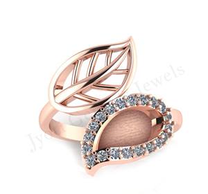 ชุดเครื่องประดับ CZ ลายใบไม้คู่ทำจากเรซินขี้เถ้าทำจากเรซินของขวัญแต่งงานแหวน925เงินสเตอร์ลิงแสนหวานสำหรับงานแต่งงาน - Product Image 2