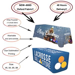 ผ้าคลุมโต๊ะสั่งทำพิเศษขายดี พร้อมโลโก้พิมพ์ลายแบบซับลิเมชั่น ผ้าคลุมโต๊ะสแปนเด็กซ์แบบเต็มผืน สำหรับ<span class=keywords><strong>งาน</strong></span>นิทรรศการและกิจกรรมการตลาด - Product Image 6