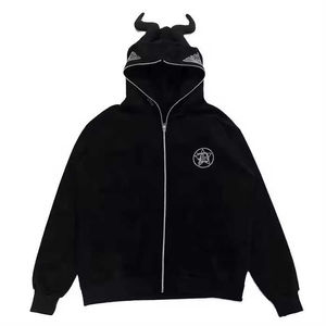 Sudadera de Forro Polar de Algodón con Pedrería para Hombre, Estilo Urbano, con Logotipo Personalizado para Gimnasio, Venta al Por Mayor - Product Image 3