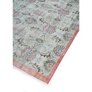 Tapis en laine noué à la main gris et noir vintage, motif floral-abstrait, rectangulaire, moelleux, pour salon, couloir, décoration Pae-3269 - Product Image 2
